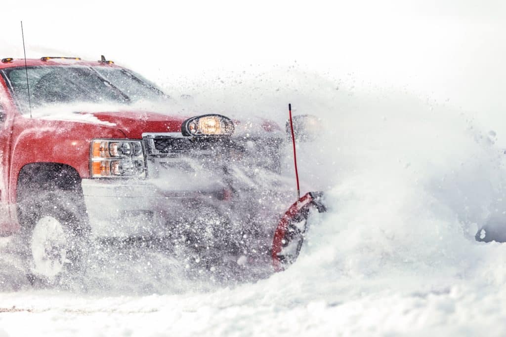 Chevrolet Pick-up Truck Plowing Fresh Snow